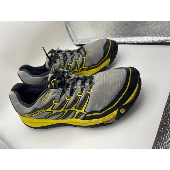 Merrell All Out Rush Trail training running shoe grey yellow black Sz 9 Men’s - Picture 3 of 7